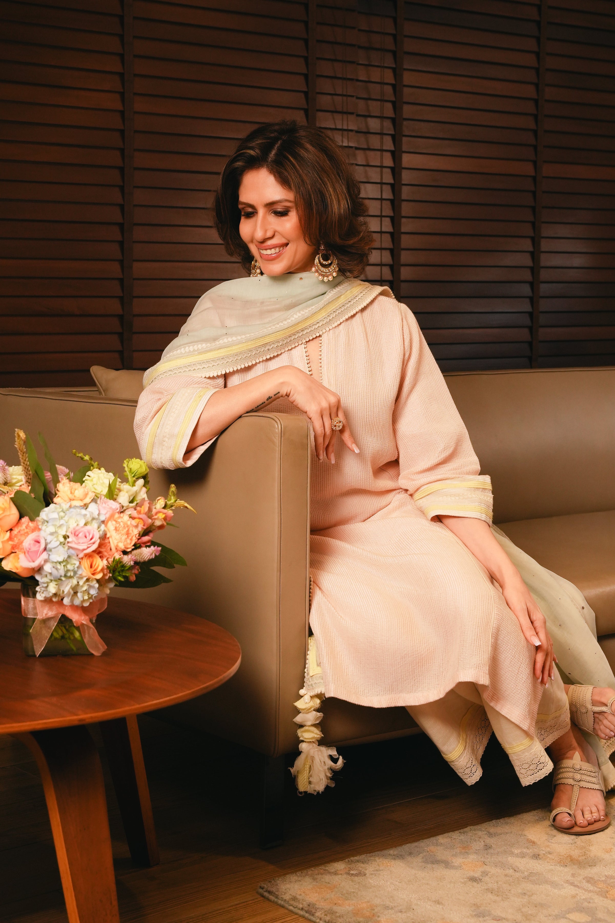 Self-Textured Kalidar Kurta