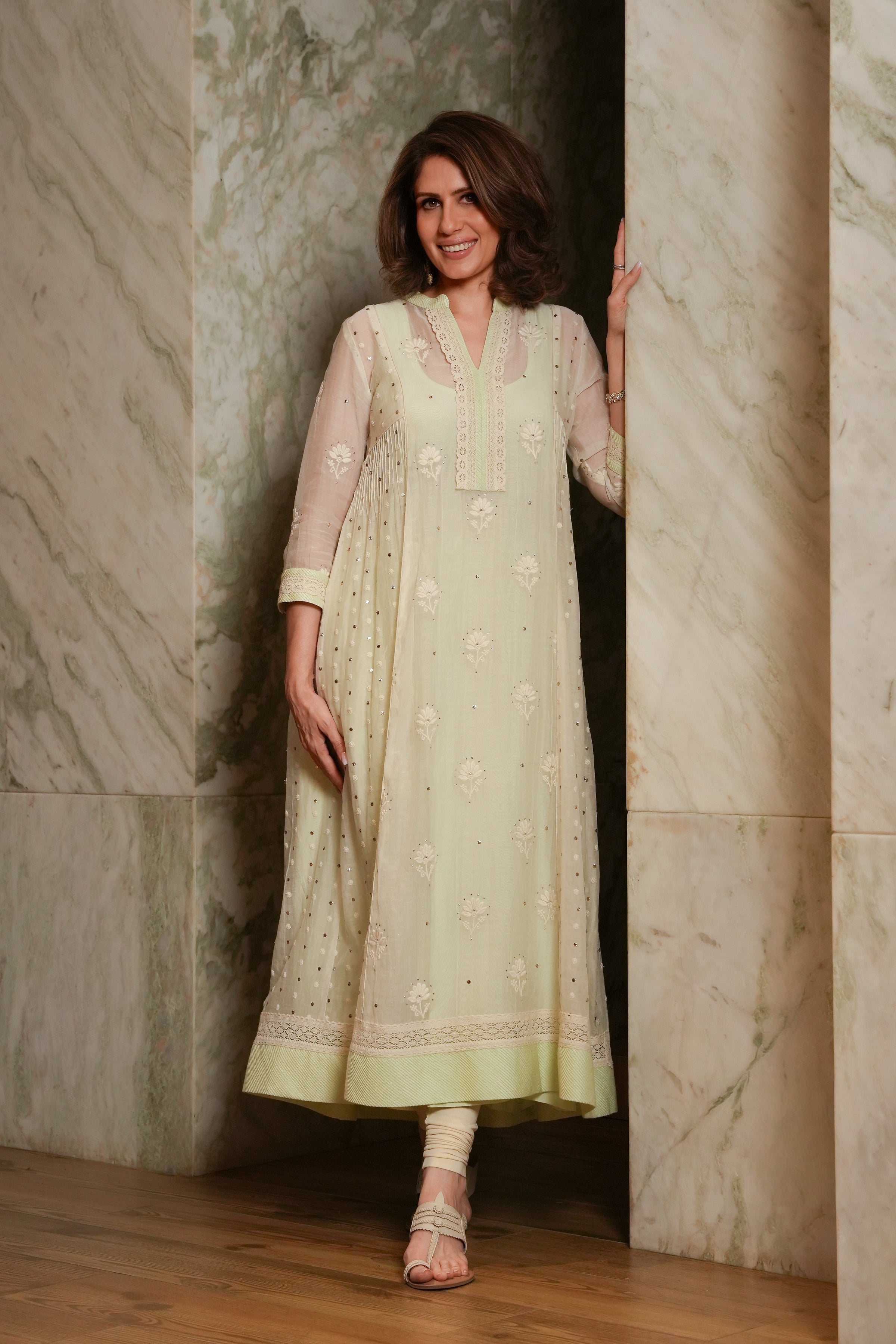 Chanderi Kalidar Kurta