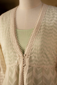 Off White-Green Chanderi Anarkali