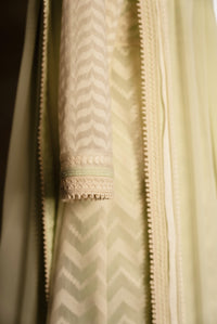 Off White-Green Chanderi Anarkali