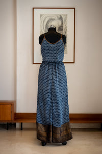 Khaabneel-A leaf-print short spaghetti top