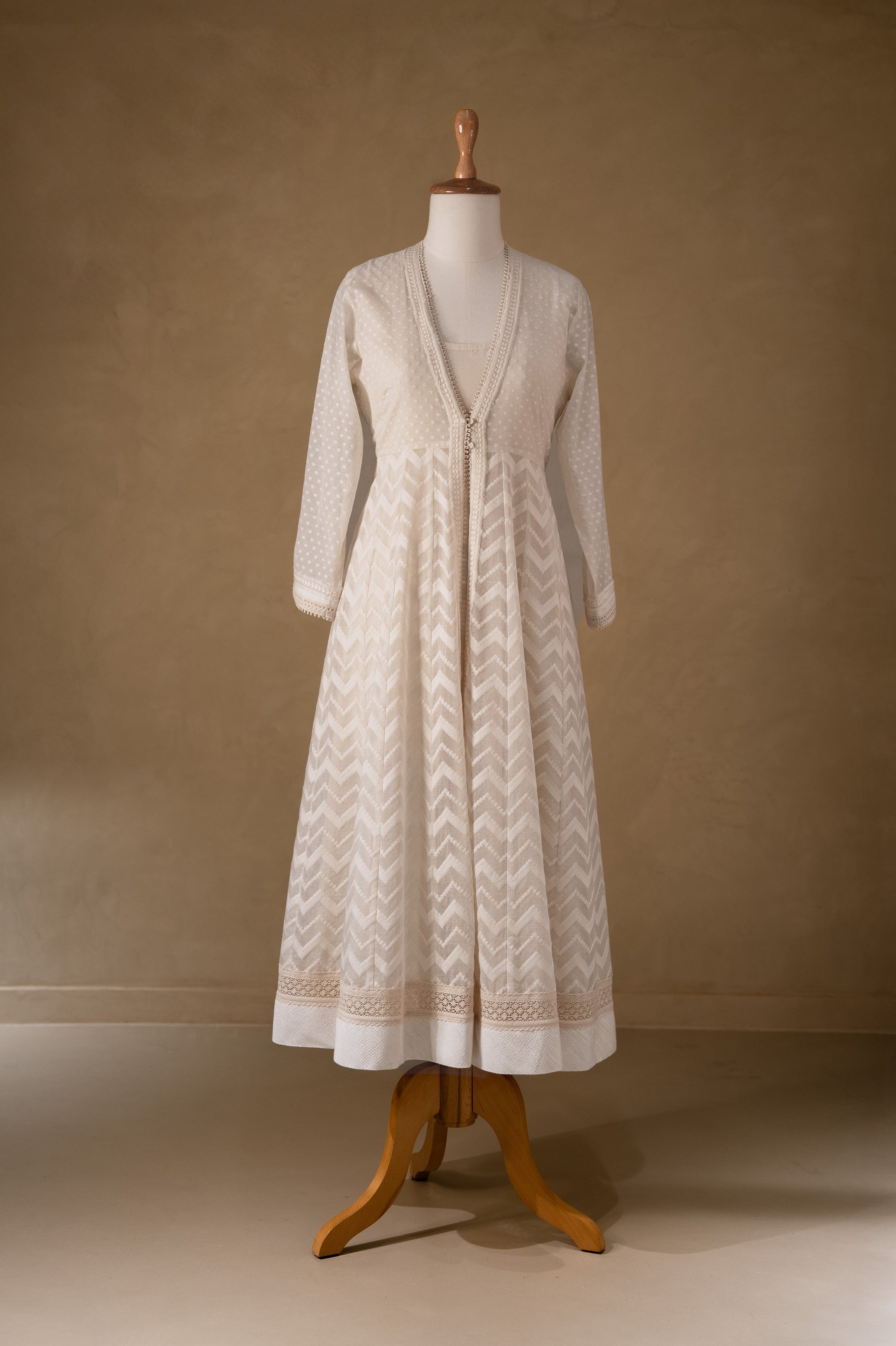 Off-White Chanderi Anarkali