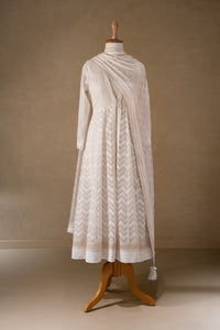 Off-White Chanderi Anarkali