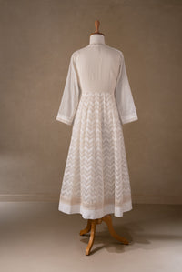 Off-White Chanderi Anarkali