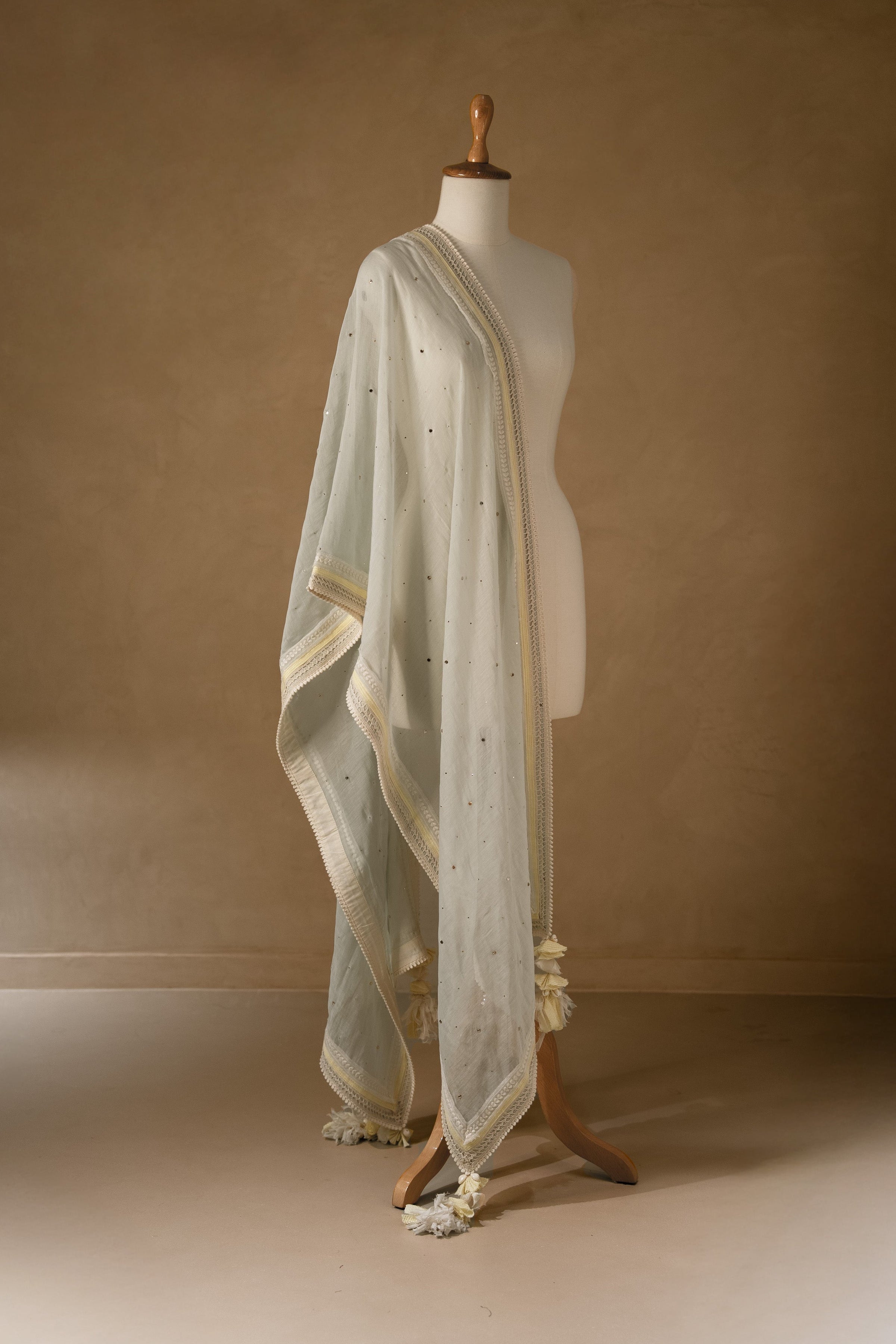 Blue Chanderi Dupatta
