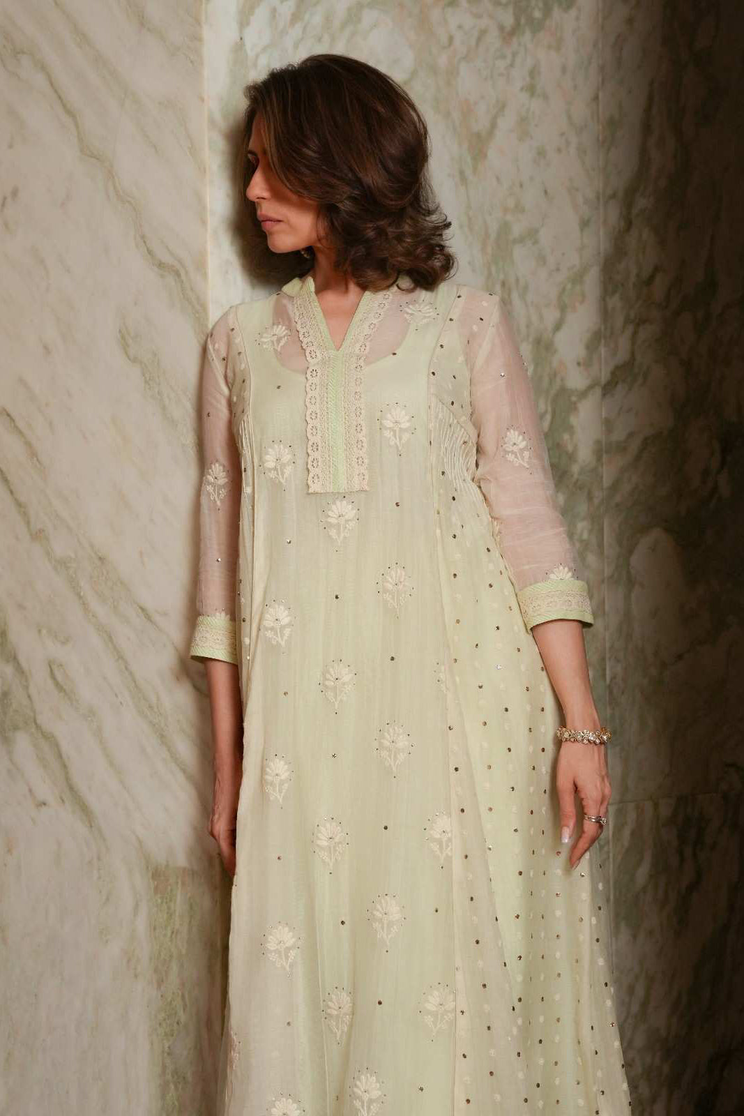 Chanderi Kalidar Kurta