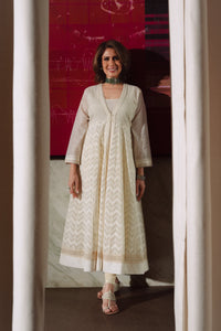 Off-White Chanderi Anarkali