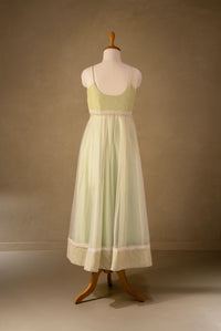 Green-Off White Organza Anarkali