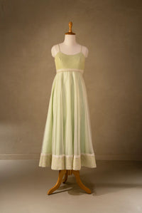 Green-Off White Organza Anarkali