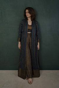 Indigo Appliqué Long Jacket