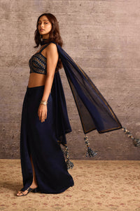 Indigo Dupatta with Tassels