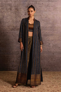 Indigo Appliqué Long Jacket