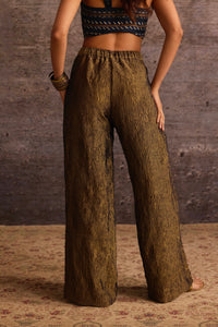 Copper Tissue Wide-Leg Trousers