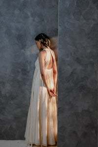 Metanoia - Style 19 - Halter Neck Anarkali With Cut Out At Neck And Fringe Detail