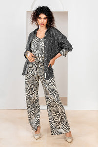 Metanoia Monochrome - Style 77- Spotted Print Shirt With Dolman Sleeves And Cuff Detail