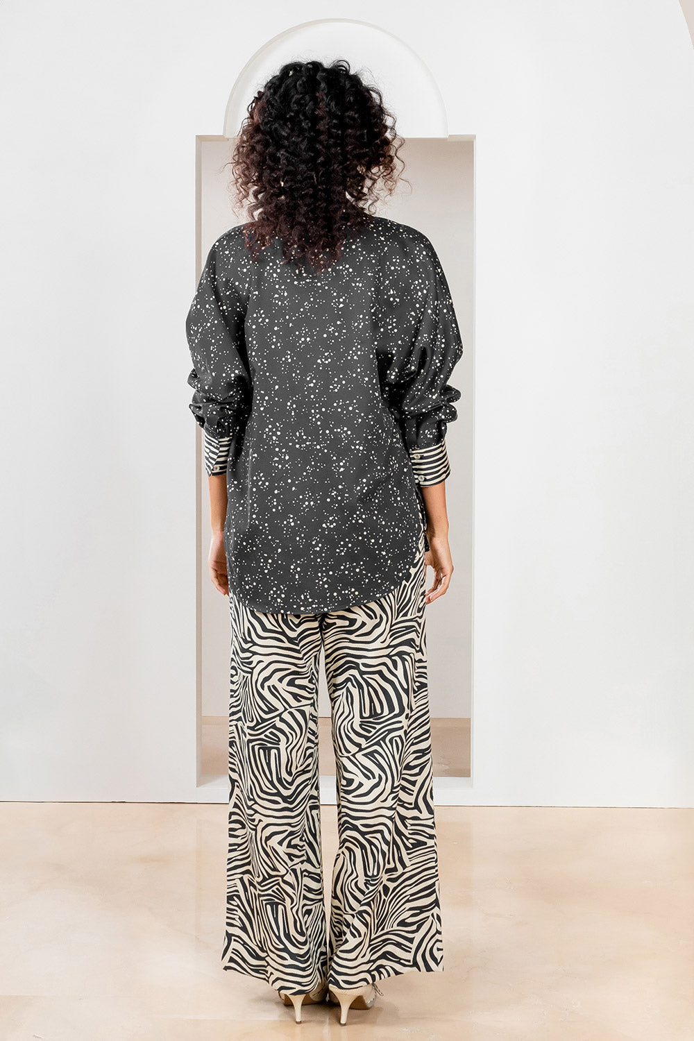 Metanoia Monochrome - Style 67 - Animal Print Wide Legged Trousers