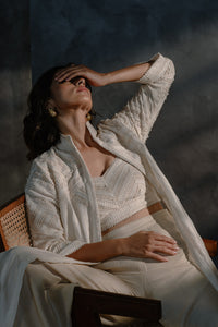 Metanoia - Style 28 - Long Open Jacket With 3/4th Sleeves And Mandarin Collar