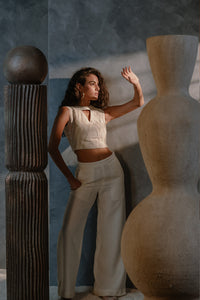 Metanoia - Style 5 - Short Sleeveless Top With Stand Up Collar