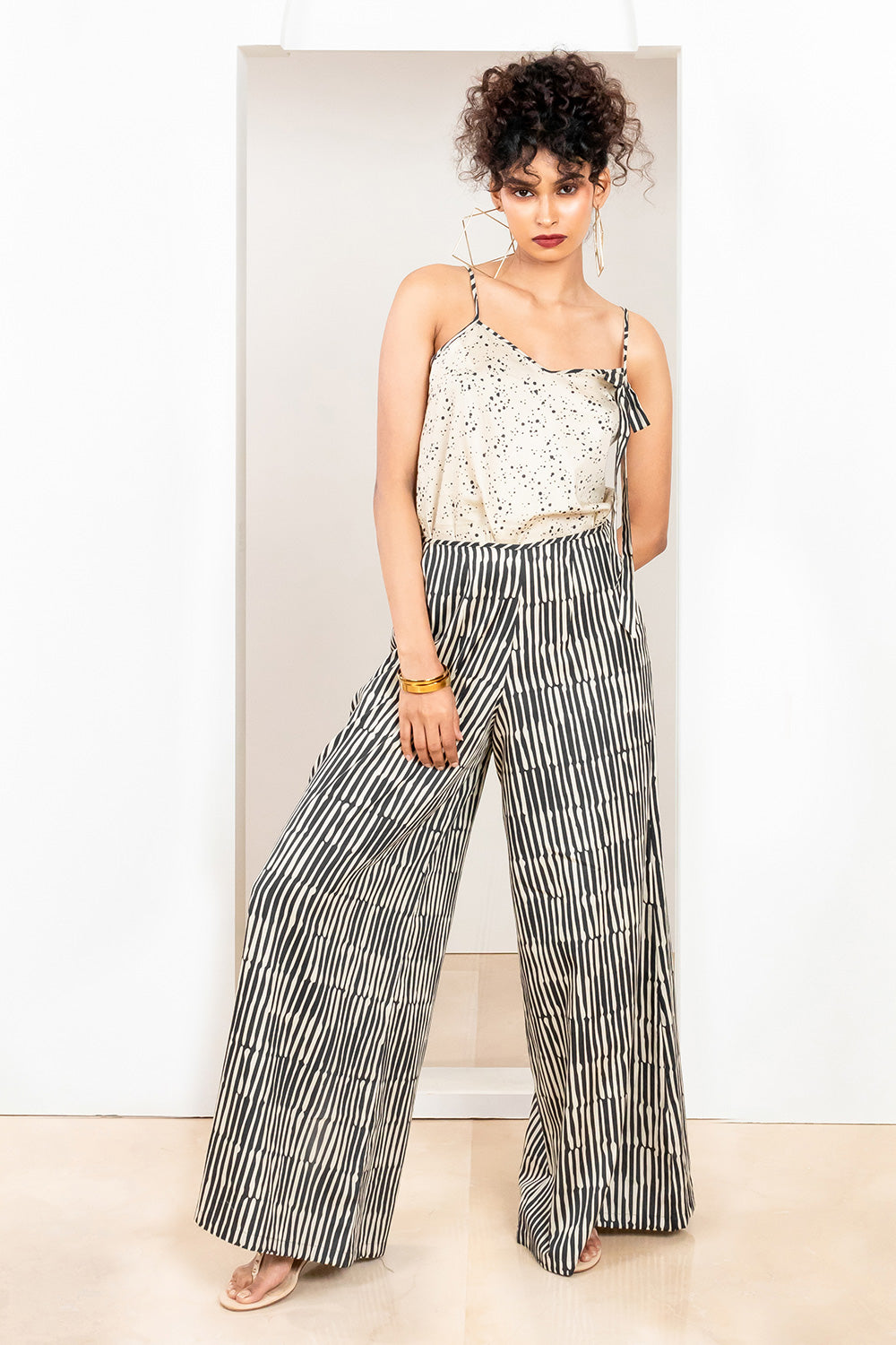 Metanoia - Style 70 - Stripe Print Flared Trousers