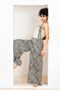 Metanoia - Style 70 - Stripe Print Flared Trousers