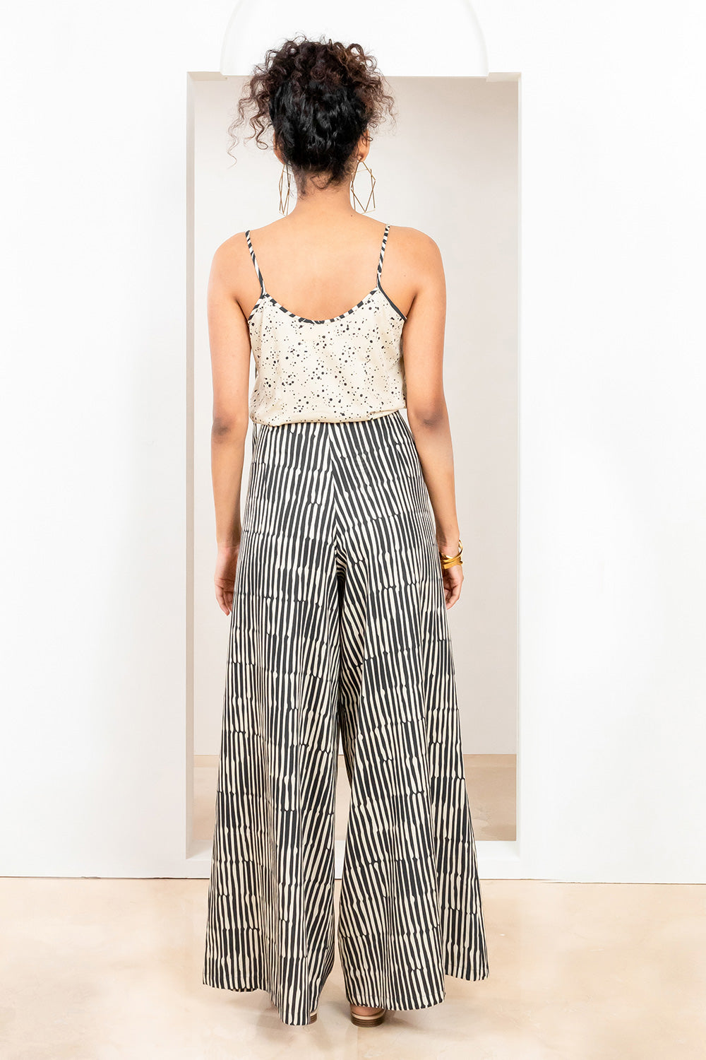 Metanoia - Style 70 - Stripe Print Flared Trousers