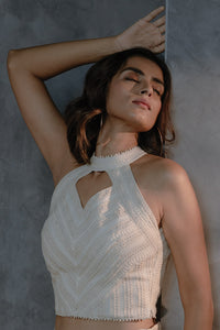 Metanoia - Style 18 - Short Halter Top With Cut Out At Neckline