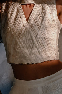 Metanoia - Style 5 - Short Sleeveless Top With Stand Up Collar