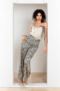 Metanoia Monochrome - Style 66 - Spotted Print Spagetti String Top