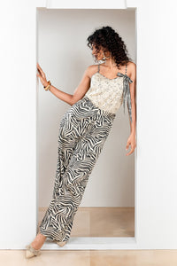 Metanoia Monochrome - Style 66 - Spotted Print Spagetti String Top