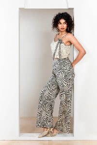 Metanoia Monochrome - Style 66 - Spotted Print Spagetti String Top