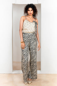 Metanoia Monochrome - Style 66 - Spotted Print Spagetti String Top