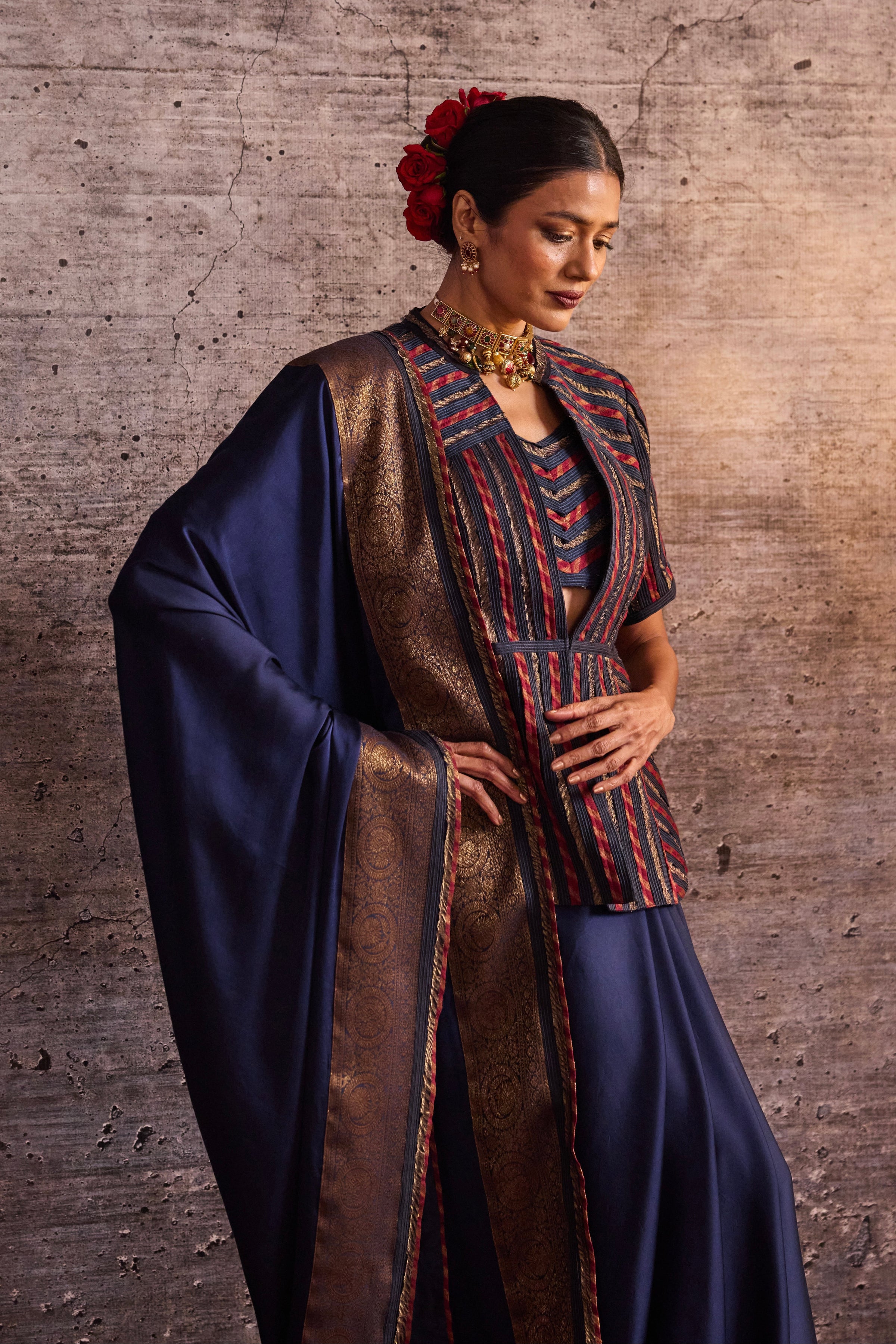 Burgundy Indigo Short Jacket