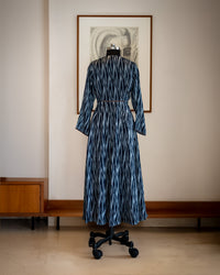 Khaabneel-Indigo Blue Kurta with Chevron print