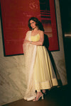 Yellow-Off White Organza Anarkali