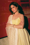 Yellow-Off White Organza Anarkali
