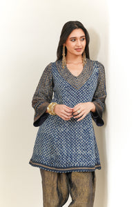 Indigo Butti Flared Kurta