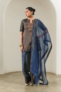Indigo Organza Dupatta