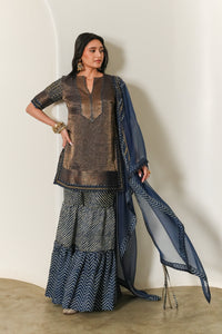 Indigo Organza Dupatta