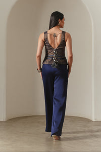 Copper Sleeveless Tissue Blouse