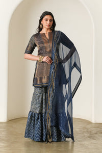 Indigo Organza Dupatta