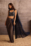 Pre-Draped Indigo Saree