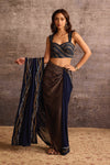 Pre-Draped Indigo Saree