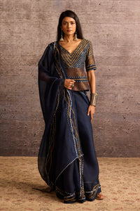 Indigo Organza Saree