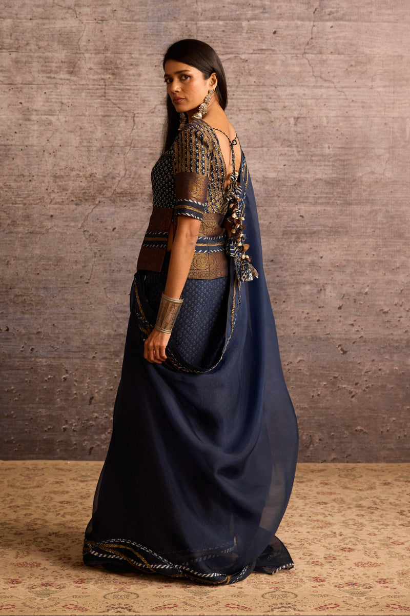 Indigo Organza Saree