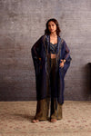 Indigo Organza Wave Overlayer