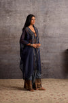 Indigo Organza Wave Overlayer