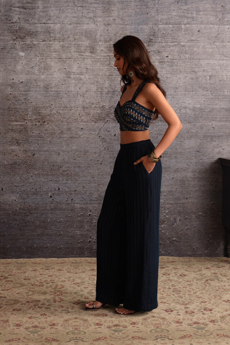 Embroidered Rayon Trousers