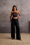 Indigo Copper Brocade Corset