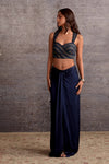 Draped Satin Skirt