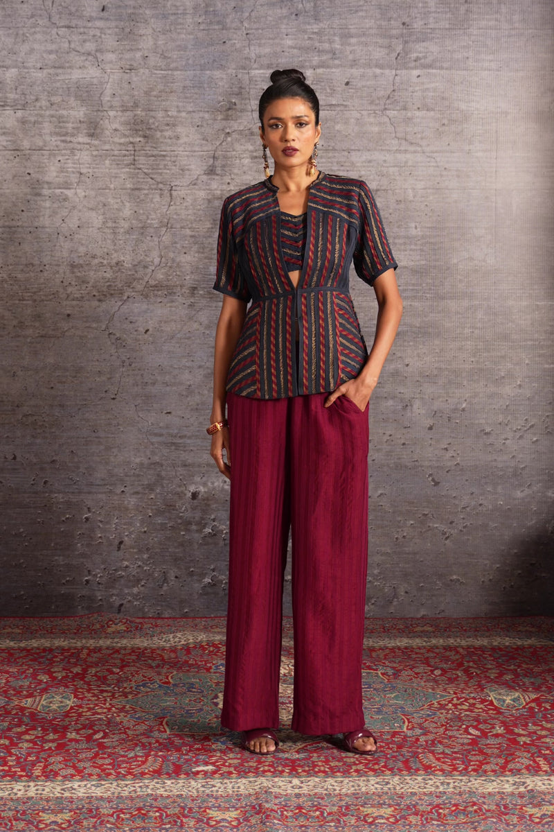 Burgundy Indigo Short Jacket